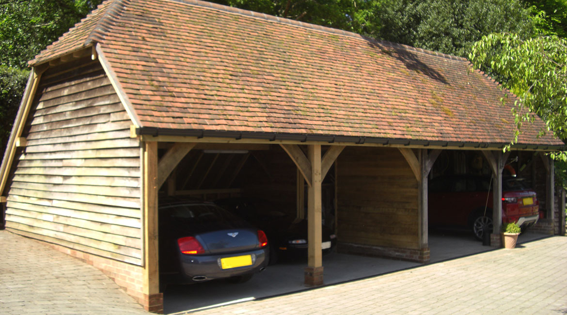 Two Bay Oak Frame Garage Extension, Newtown 2017